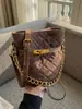 Bolsa de Balde Acolchoada com Corrente Estilo Chanel para Mulheres, Nova Moda Outono e Inverno 2025 Bolsa de Trabalho, Bolsa Transversal para Mulheres