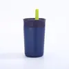 Taza de Café Multicolor de Aspecto Elegante Transfronteriza de Acero Inoxidable 304 Termo Taza Portátil Compacta para Exteriores Taza con Popote