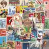 50 Japonês retro viagem carimbo graffiti adesivos DIY decorativo guitarra bagagem à prova d' água cross-border atacado