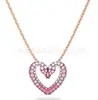 Versão de Luxo Shijia do Colar Olho do Diabo para Mulheres Apresenta um Pingente de Corrente para Clavícula Coração Pulsante Cisne Dinâmico Swarovski