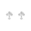 Pendientes de Plata Pura S999 Estilo Coreano Dulce Fresco Serie Cruz para Mujer, Pendientes de Plata de Moda Versátiles Tendencia para Hombre, Venta al por Mayor
