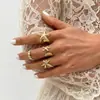 Anel de Articulação Ajustável Estrela do Mar Concha Europeu e Americano Venda Quente Anel Aberto Estilo Resort Oceânico de Metal