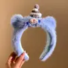 Diadema de Felpa con Orejas de Oso Blanco Nueva Linda de Dibujos Animados para Lavado de Cara Maquillaje Pasador Accesorios para el Cabello Diadema Otoño e Invierno