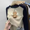 Camada Base Casual Infantil Raglan Manga Longa Outono Inverno Novo Estilo De Rong Camiseta Gola Redonda Menino Pequeno Roupa Íntima Top Felpudo