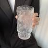 Colección de vidrio nicho medio-antiguo apilable con relieve de girasol Vidrio patrón Glaciar Taza burbuja jugo taza de café
