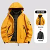 Chaqueta Azul Deportiva para Exteriores Tres en Uno Ropa de Abrigo para Mujer Ropa de Montañismo para Hombre Impermeable Cortavientos con Capucha Ropa de Protección contra el Frío para Esquí