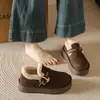 Zapatos tipo Birkenstock de Felpa con Suela Gruesa Estilo Coreano para Mujer 2026 Nuevos Mocasines de Invierno Botas de Nieve Cálidas para Mujer Zapatos de Algodón sin Cordones