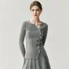 Niche Korean Style Slim Fit Solid Color Slanted Neck Single-Breasted Cardigan Women's Cashmere Knitwear Jacket Slimming Versatile Soft Thick