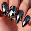 Rombos Electrochapados Moda Estilo Ins Europeo y Americano Uñas Redondas Almendra Simples y Elegantes Uñas Desmontables Portátiles