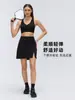 Minifalda deportiva de cintura alta para mujer, diseño de línea A, falda con abertura elegante, casual y versátil, adecuada para fitness y tenis, D26050