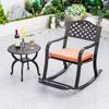 Silla mecedora de aluminio fundido para exteriores, combinación, exportación transfronteriza, fuente de fábrica, venta al por mayor, conjunto de mesa de centro reclinable de aluminio fundido para ocio en balcón