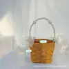 Bolsa de mão com trama de rattan sintético cesta de flores trama de rattan sintético cesta de flores de arte floral criativa pastoral cesta de trama de rattan cesta de flores de bambu