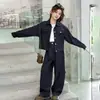 Conjunto Jeans Feminino Primavera 2026 Novo Estilo Elegante Fashion Primavera e Outono Estilo Coreano Roupas de Primavera para Meninas Grandes Conjunto de Duas Peças