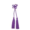Nudo de flor de ciruelo de algodón puro con doble borla, accesorio para ropa, decoración para cesta de regalo navideña y bolsa tejida, disponible en varios colores