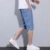 Shorts Jeans Lyocell Seda Gelada Masculino Verão Finos Soltos Retos Masculino Casual Comprimento Médio Shorts Tencel