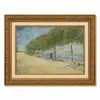 Moldura Dourada Retrô Campo de Pessegueiros em Flor de Van Gogh Céu Estrelado Estilo Pintura a Óleo Sala de Estar Entrada Pintura de Parede Emoldurada Pintura Decorativa Personalizado