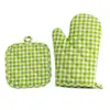 Guantes para Horno de Cocina Doble Cara Acolchados con Patrón de Diamante Guantes Resistentes al Calor Anti-quemaduras para Horno de Microondas y Set de Base Aislante