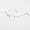 Montura de Gafas M8112S de Titanio Puro para Mujer, Montura de Titanio de Media Montura, Gafas de Montura Fina, Se Pueden Adaptar Lentes Graduados para Miopía, Color Rojo