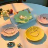 Zongbo Silicona DIY Aromaterapia Yeso Relieve Fresa Uva Ángel Patrón Plato Bandeja Adornos Molde de Silicona