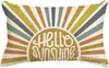 Transfronterizo Nuevo Primavera y Verano Girasol Coche Helado Flor Lino Estampado Cojín de Cintura Dormitorio Coche Decorativo Sofá