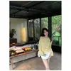 ¡Llegó! Top de punto sin hombros para principios de otoño, diseño de hombro asimétrico, estilo casual y relajado, nuevo top de manga larga para principios de otoño, colección de otoño para mujer