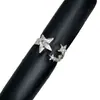 Anillo abierto de diseño personalizado estilo coreano con cielo estrellado, totalmente incrustado de diamantes, de lujo ligero, diseño de anillo exquisito y versátil para mujer