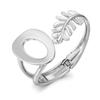 Pulsera de Sentido Avanzado Aleación Hojas Caladas Diseño Original Europeo y Americano Transfronterizo Personalidad Femenina Pulsera Abierta Joyería de Venta Caliente