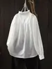 Camisa de Manga Larga con Cuello de Pliegues Acordeón Colección Primavera 2026 Top Básico Casual Artístico Sencillo para Mujer