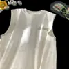 Camiseta Bordada Sem Mangas Colete Masculino Camiseta Tie-Dye Tendência Verão Manga Curta Top Esportivo de Basquete Juvenil