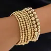 Joyería Transfronteriza Europea y Americana Diseño de Nicho Colgante de Corazón Pulsera de Estilo Metálico Dulce Fresca Pulsera Apilable de Perlas Cobre
