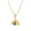 Collar Colgante de Planeta Espacial de Cobre Puro Microincrustado Transfronterizo con Circonita para Mujer, Cadena Versátil para Clavícula, Todo Diamante, Lujo Ligero
