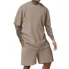 2025 Amazon Nuevo Más Vendido Deporte para Hombre Color Puro Cuello Redondo Suéter Textura Jacquard Camiseta Top Individual
