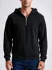 Sudadera con capucha y media cremallera de color liso para hombre al por mayor para Eur