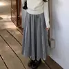 Saia Bordada Estilo Preguiçoso Feminina Outono Inverno 26 Nova Cintura Alta Emagrecedora Linha A Comprimento Médio Versátil Renda Arroz Glutinoso Saia