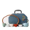 Conjunto de Chá de Viagem das Cinco Grandes Fornalhas Culturais e Criativas Bolsa Portátil Bule com Alça Conjunto Completo Bandeja de Chá Conveniente Presente Lembrança