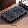 Bandeja de té de piedra negra imitación, juego de té integrado totalmente automático, uso doméstico, adecuado para té kung fu, compatible con placas de inducción, mesa de té grande para sala de estar, material natural