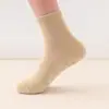 Calcetines de piso de felpa de doble cara para personas de mediana edad, engrosados y cálidos, calcetines de media pantorrilla para uso doméstico, cálidos calcetines de otoño e invierno