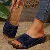 Sudeste Asiático Comercio Exterior Talla Grande 36-45 Suela Gruesa Huecas Sandalias sin Cierre para Mujer Transfronterizas Florales Cuña Sandalias de Playa