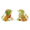 Yuanbao Qilin - Modelo un Adorno Tradicional Esmaltado Adorno de Qilin Propicio Estilo Chino Artesanía Esmaltada Decoración