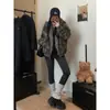 Foto Real de Chaqueta Acolchada con Cuello de Piel Camuflaje, Abrigo de Algodón para Hombres y Mujeres, Algodón Grueso Cálido de Invierno