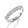 Anel Sete Diamantes Anel Imitação Moissanita Anel Feminino Moda Personalizada Empilhável Anel Sete Diamantes para Namorada e Esposa
