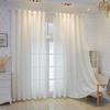 Cortina jacquard blanca transfronteriza sala de estar dormitorio balcón pantalla de ventana terminada Amazon fábrica al por mayor de cortinas de gasa americana