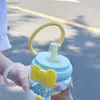 Taza de Agua Linda de Gatito para Niñas, Vaso de Vidrio de Aspecto Elegante con Popote, Taza de Té Resistente al Calor para Oficina, Taza de Café