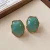 Brincos de resina geométrica irregular com pino de prata vintage europeu e americano, tachas de design nicho, acessórios de ouvido modernos e versáteis