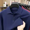 Nueva Camisa Polo de Manga Larga para Hombre de Primavera y Otoño, Cuello Camisero, Camisa Base de Punto Casual de Negocios, Suéter Estilo Old Money para Hombre