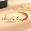 Pulsera Hongyun koi de hebilla de seguridad de este año para mujer, diseño de nicho de lujo ligero, mitad cuerda mitad cadena, pulsera de temperamento para novia