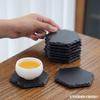 Posavasos de Roca Natural Japonesa Pizarra Tallada a Mano Posavasos de Pizarra para Whisky Posavasos de Piedra para Cócteles Posavasos para Tazas de Té
