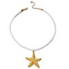 Collar Colgante de Metal Estrella de Mar de Cristal Oceánico Europeo y Americano Transfronterizo, Collar Exagerado Personalizado para Vacaciones en la Playa