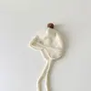 Gorro Yipan para niños, bonito gorro de punto para niños y niñas, a prueba de viento, cálido, con protección para las orejas y cordones, gorro de lana para bebé