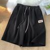 Roupa sem camisa shorts de seda gelada masculinos e femininos finos verão novo estilo de Hong Kong soltos moda tendência calças de perna larga cropped